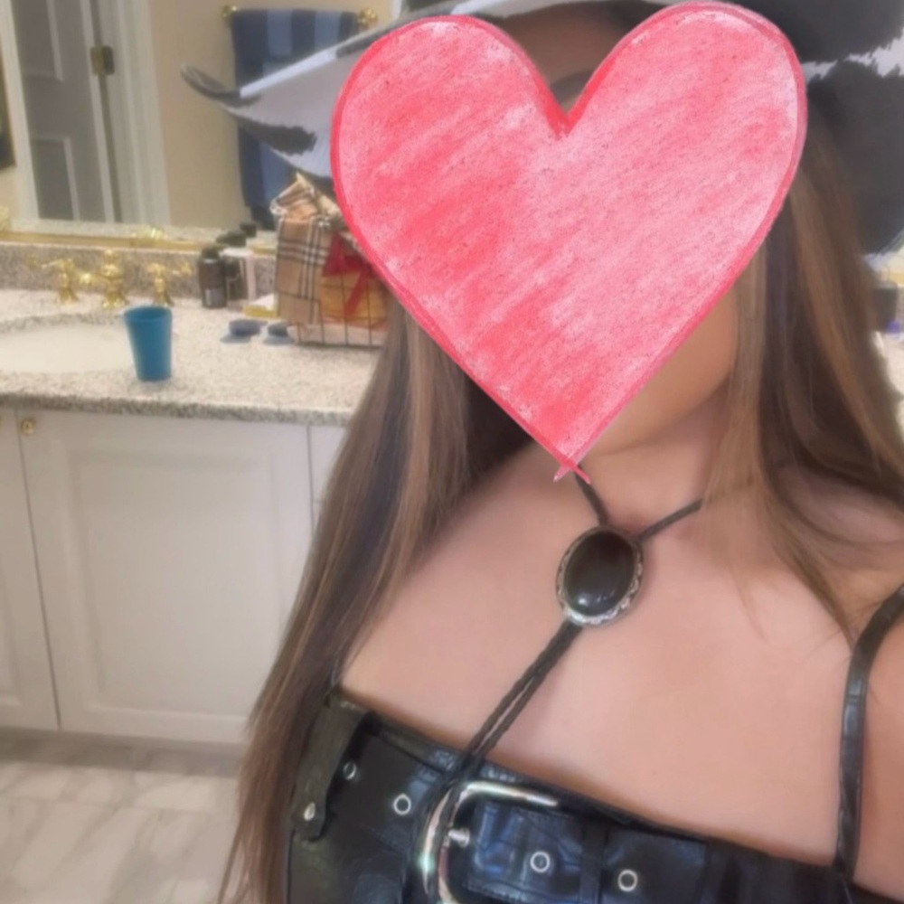 Black Leather Buckle Top